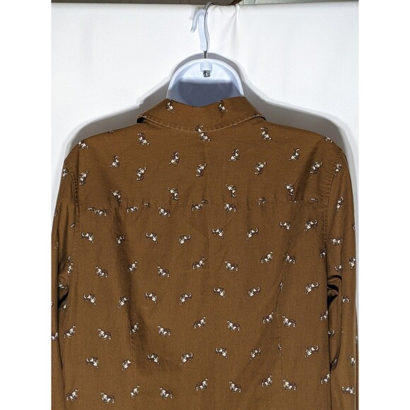 Vintage Orvis Horse Button Up Women's Sz 14 XL Brown Equestrian Western Cowgirl - Picture 7 of 13